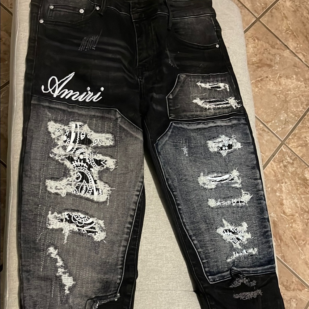 AMIRI Black Skinny Distressed Jeans